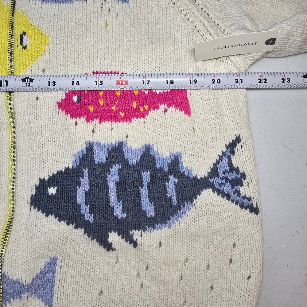 NWT Anthropologie Pilcro Fish Icon Zip-Up Sweater. Size S. Retails $228 - Picture 5 of 10